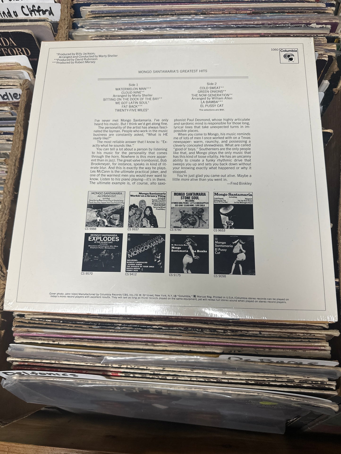 Mongo Santamaria – Mongo Santamaria's Greatest Hits Vinyl Lp PC 1060