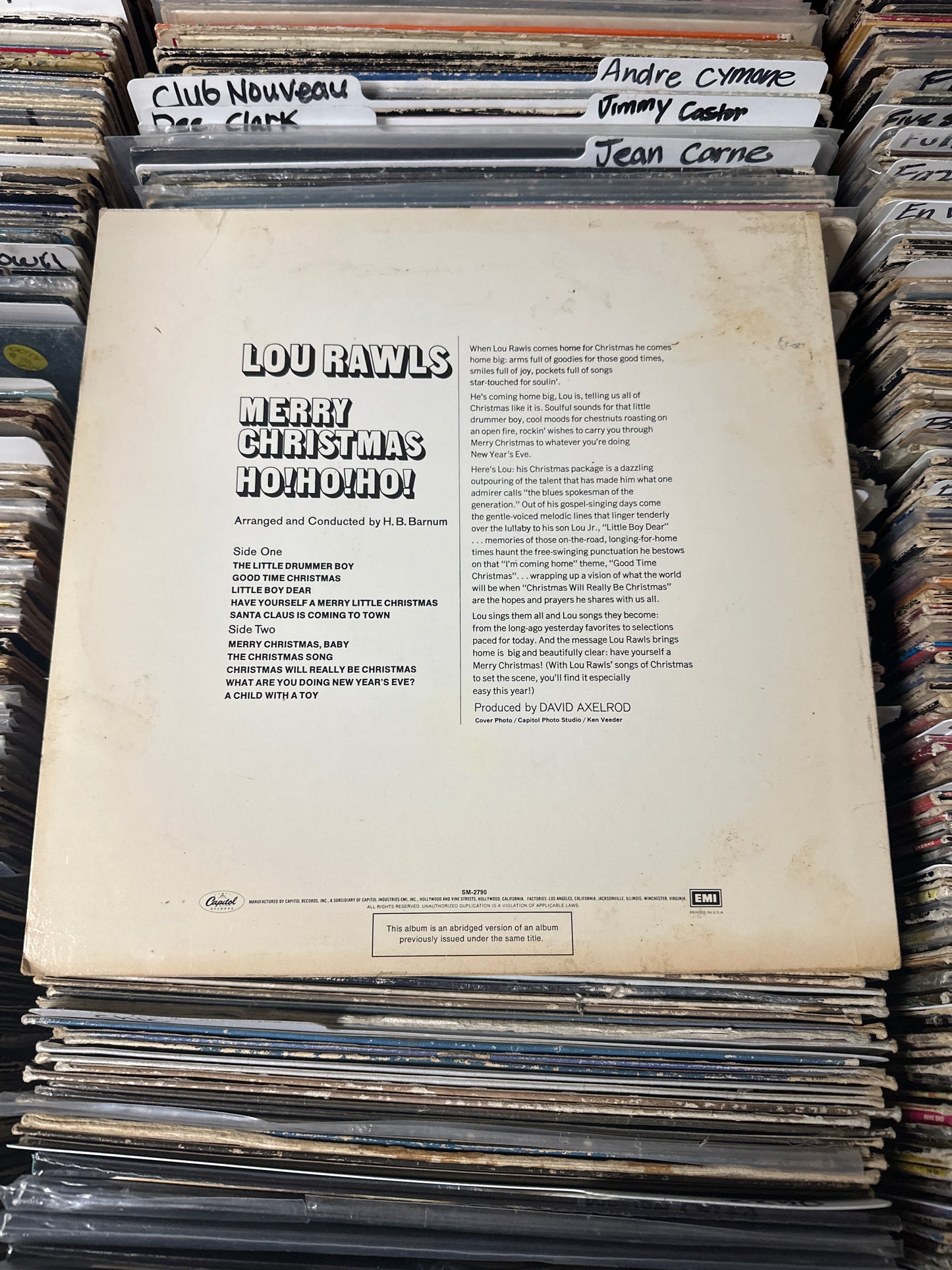 Lou Rawls – Merry Christmas Ho! Ho! Ho! Vinyl, LP, Reissue, Abridged Version VG+/VG+