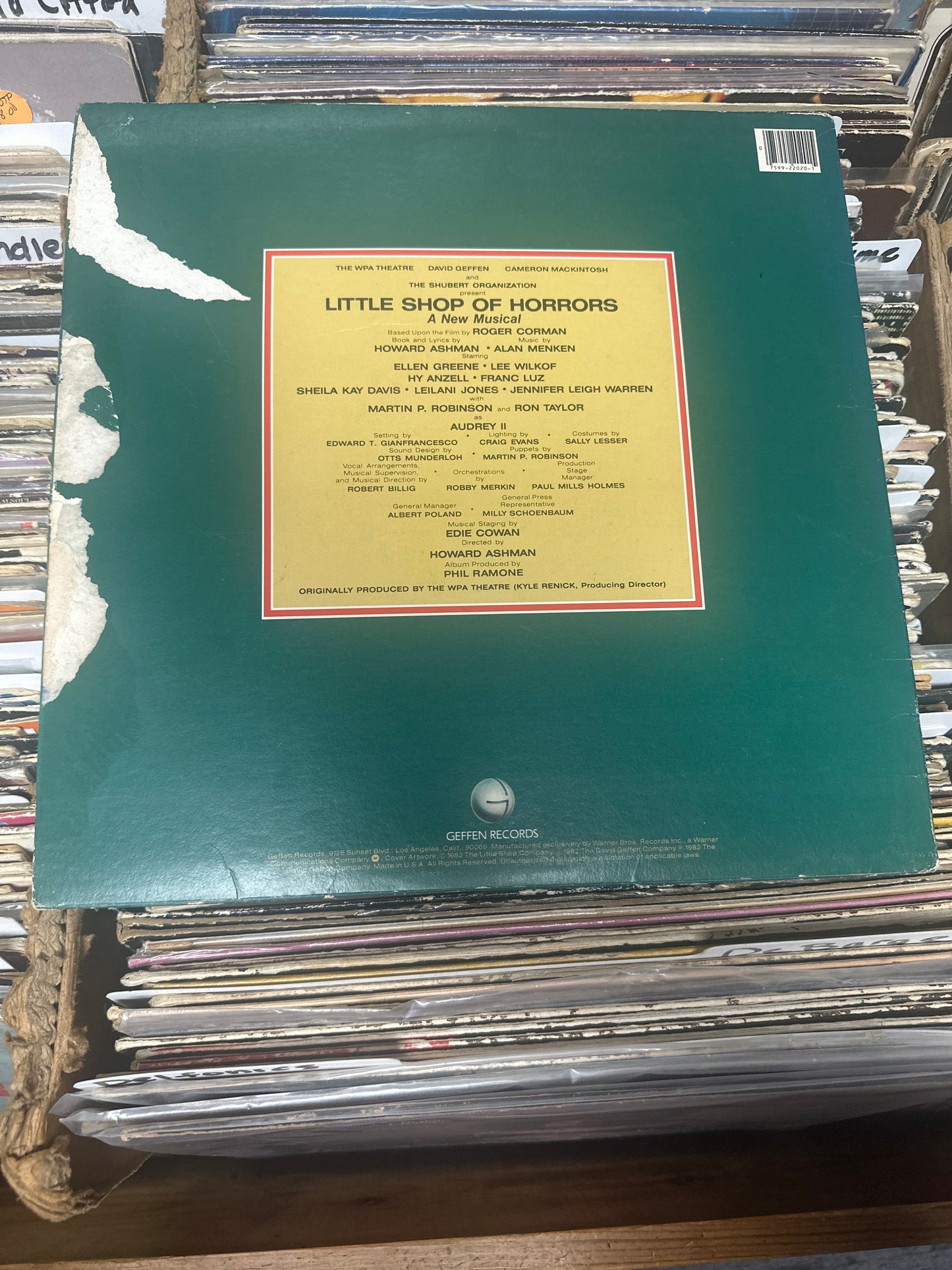 Howard Ashman & Alan Menken – Little Shop Of Horrors Soundtrack Vinyl LP VG+/G