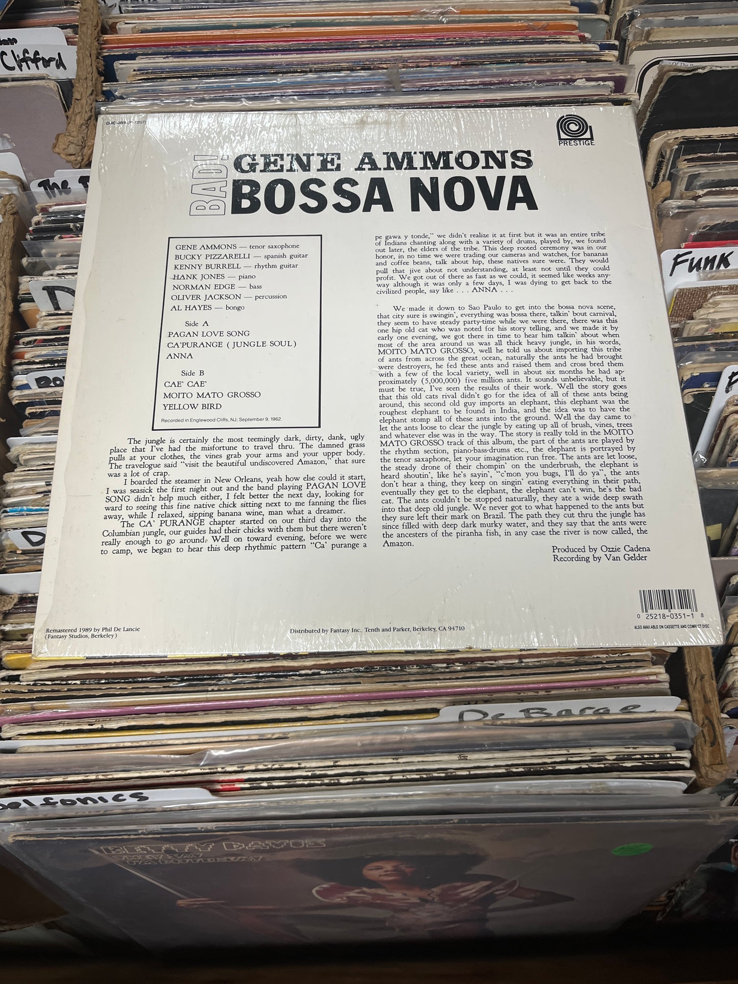 Gene Ammons – Bad! Bossa Nova Vinyl Lp OJC-351 Nearmint/VG+