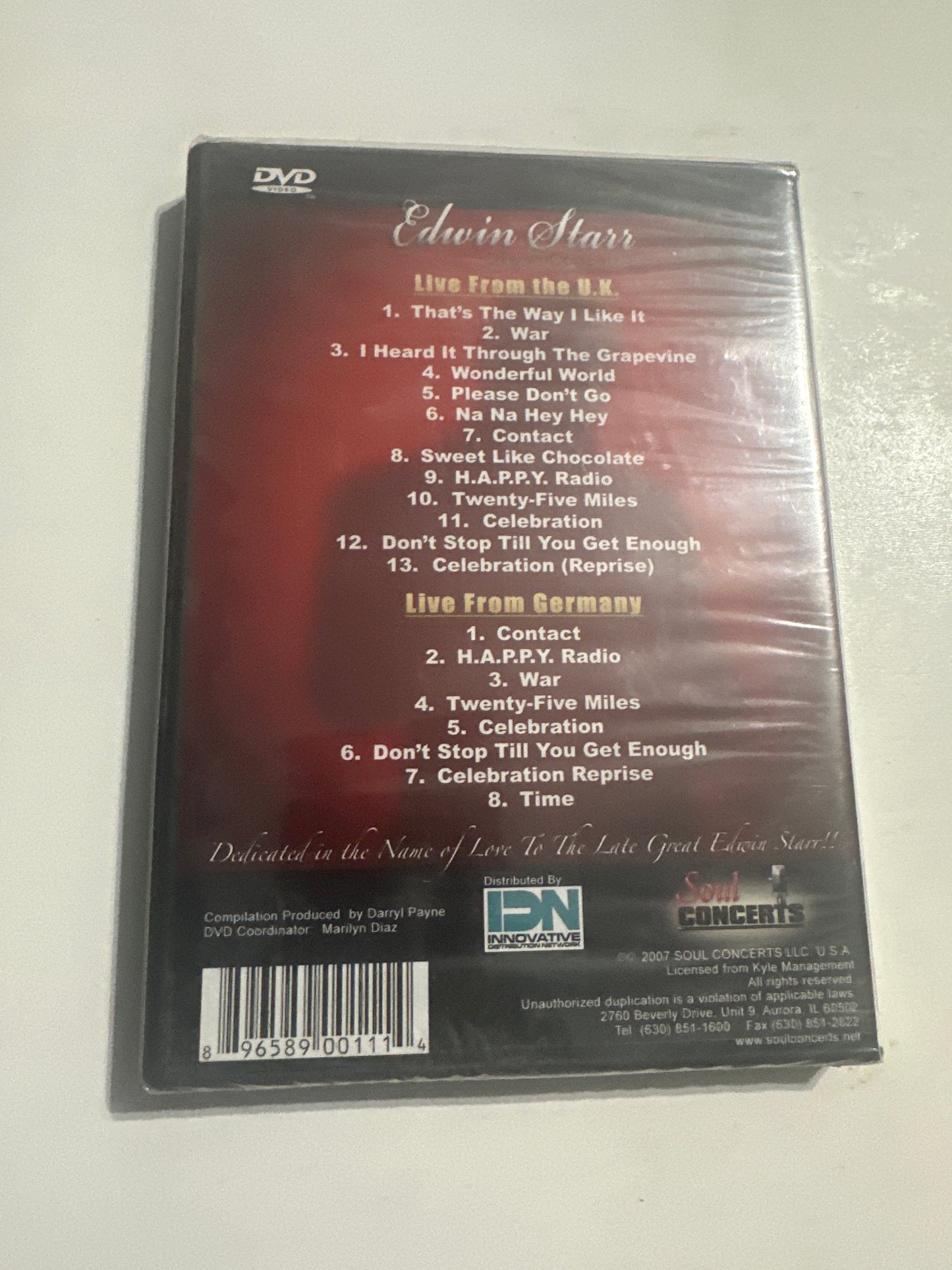 Edwin Starr – Live In Concert 2 DVD