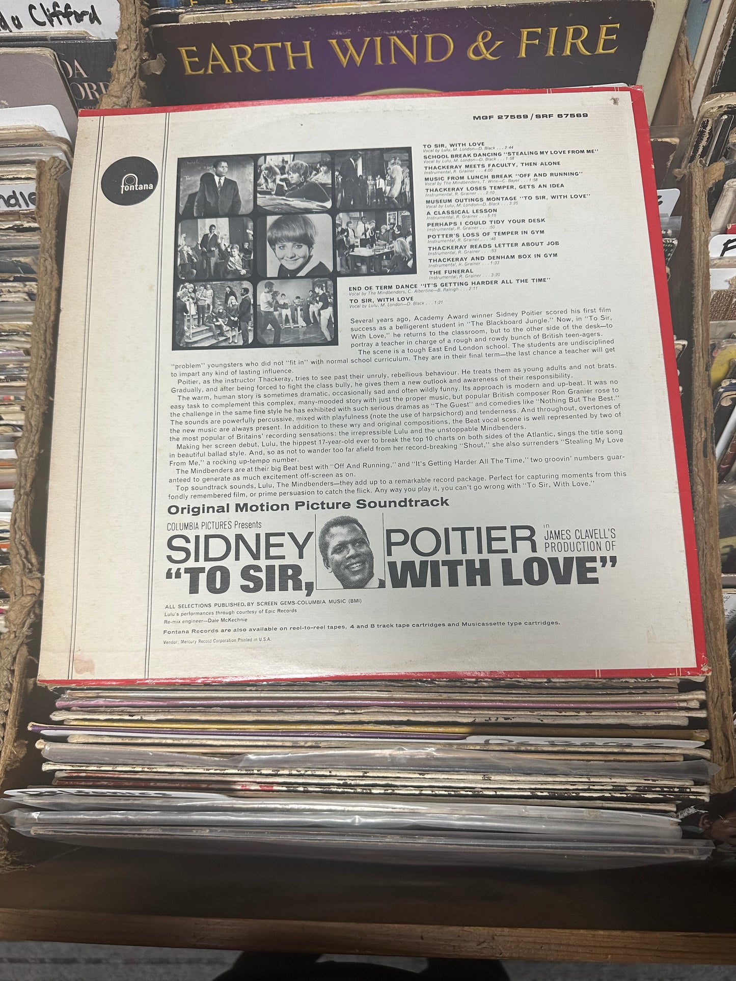 Various – To Sir, With Love Original Motion Picture Soundtrack Vinyl LP SRF 67569 VG+/VG+