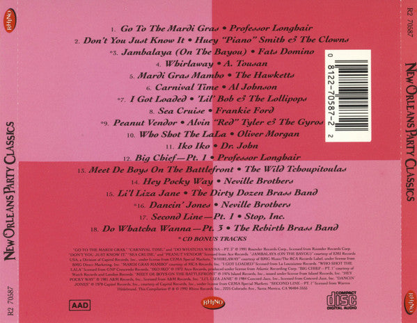 Various – New Orleans Party Classics CD VG+/VG+