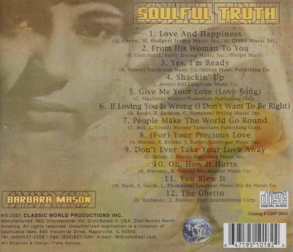 Barbara Mason – SoulFul Truth CD VG+/VG+