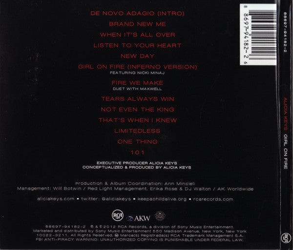 Alicia Keys – Girl On Fire CD Mint Condition