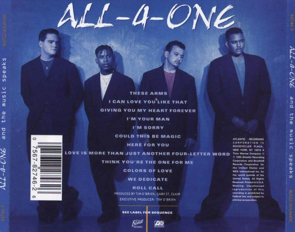 All-4-One – And The Music Speaks CD VG+/VG+