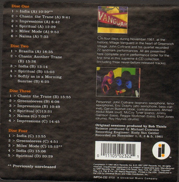 John Coltrane– The Complete 1961 Village Vanguard Recordings 4xCD Boxet