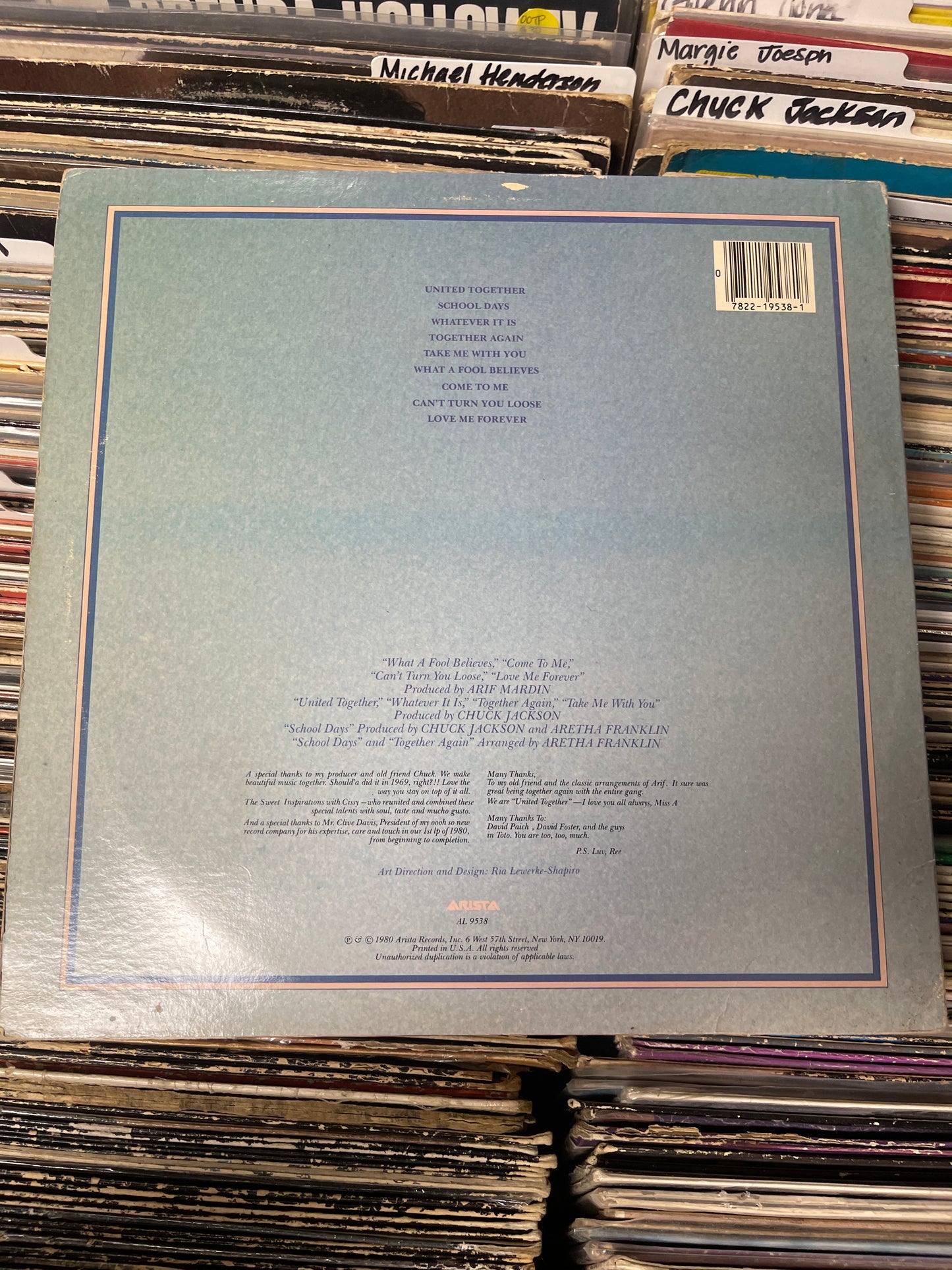 Aretha Franklin – Aretha Vinyl LP AL 9538 VG+/VG+