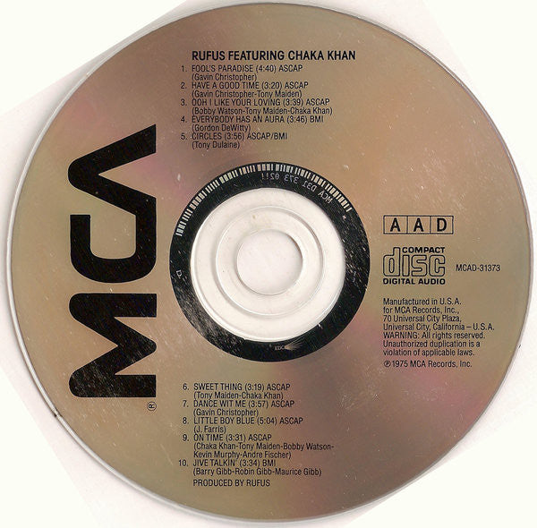 Rufus & Chaka Khan : Rufus Featuring Chaka Khan (CD, Album, RE)