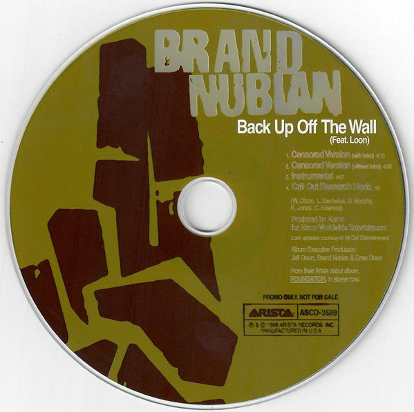 Brand Nubian Feat. Loon : Back Up Off The Wall (CD, Single, Promo)