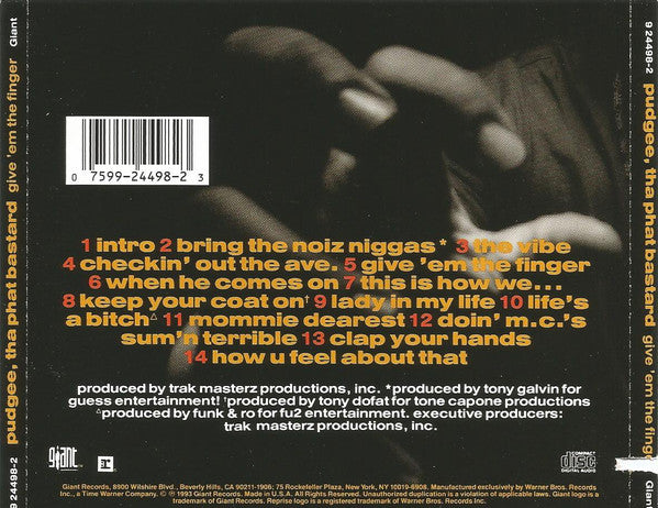 Pudgee Tha Phat Bastard : Give 'Em The Finger (CD, Album)