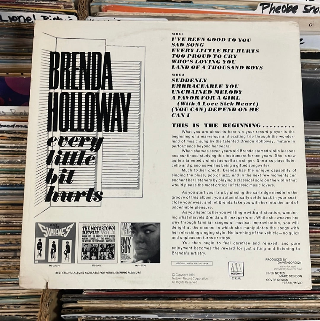 Brenda Holloway ‎– Every Little Bit Hurts 5242ML Vinyl LP Excellent/VG+