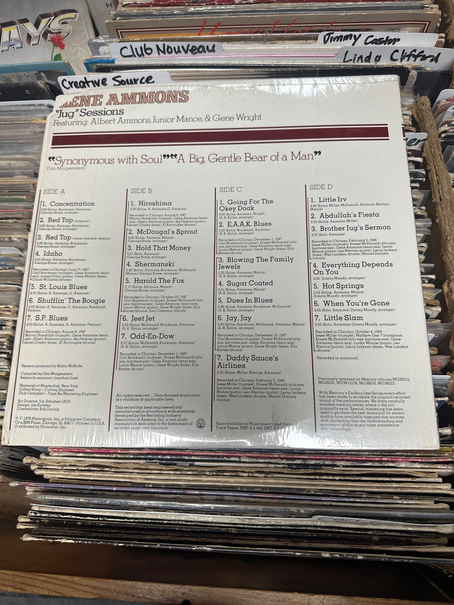 Gene Ammons ‎– "Jug" Sessions Vinyl LP EMS-2-400 VG+/VG+