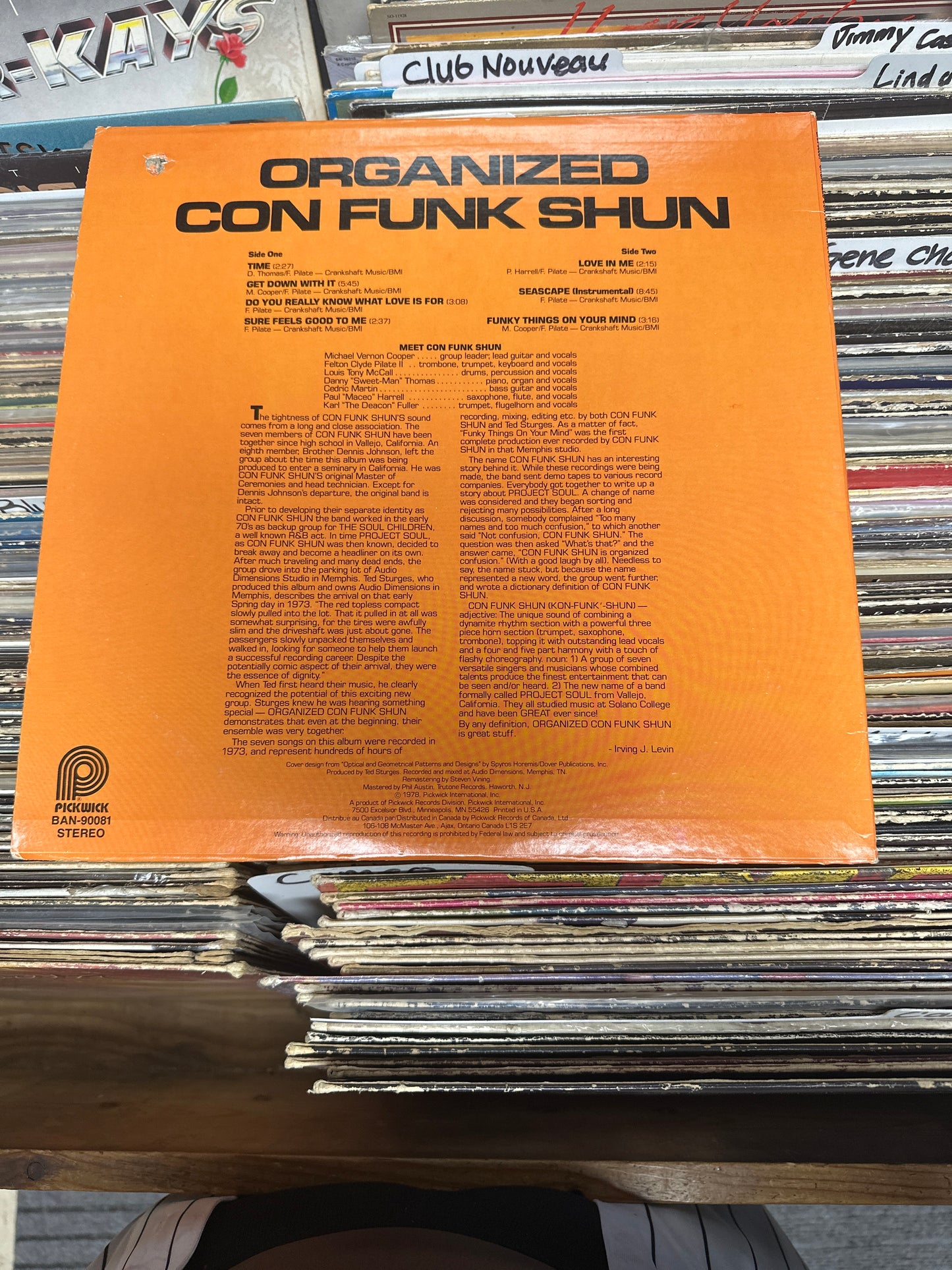 Con Funk Shun ‎– Organized Con Funk Shun Vinyl LP CG+/VG+