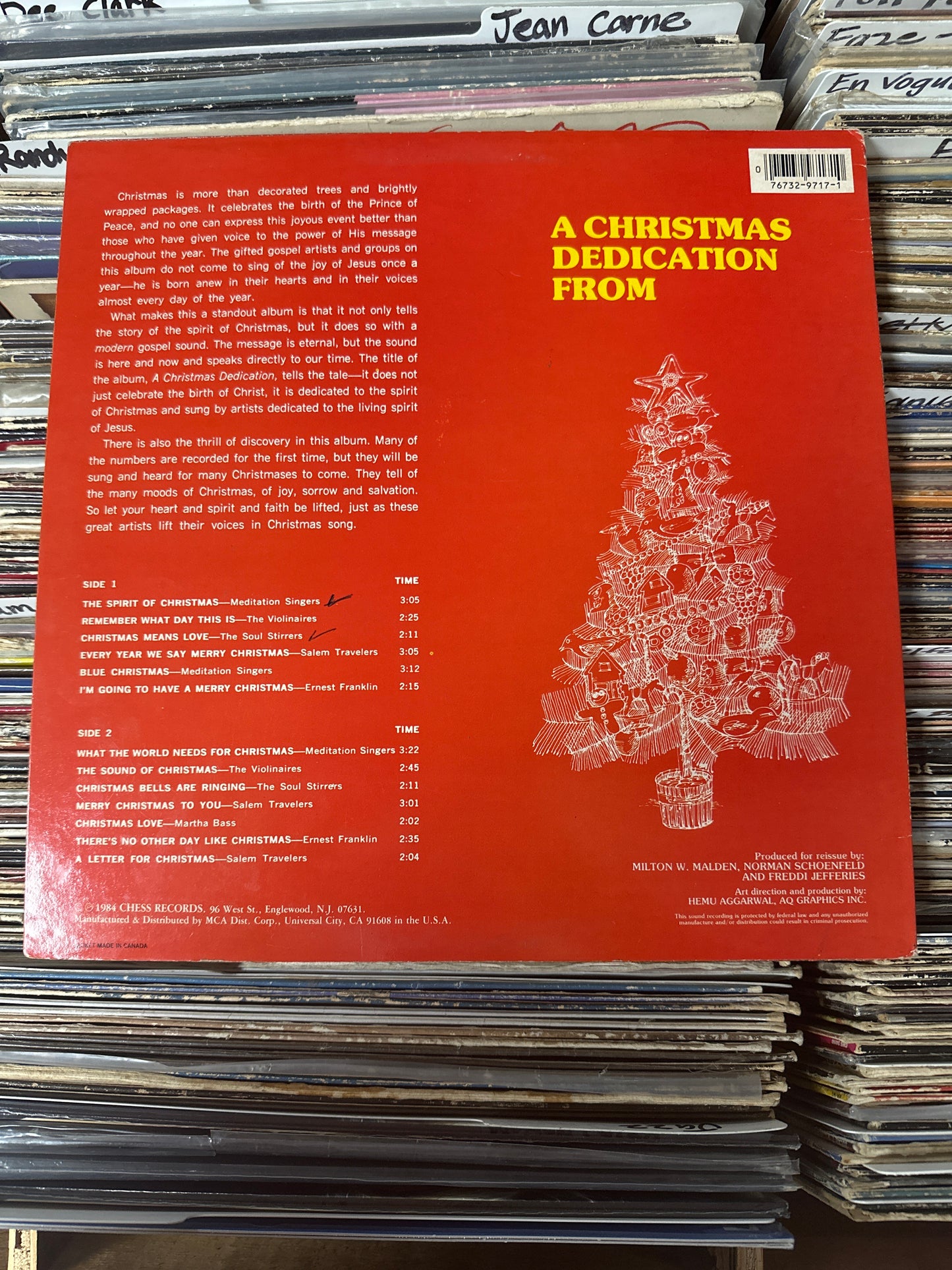 Various ‎– A Christmas Dedication Vinyl LP H 9717
