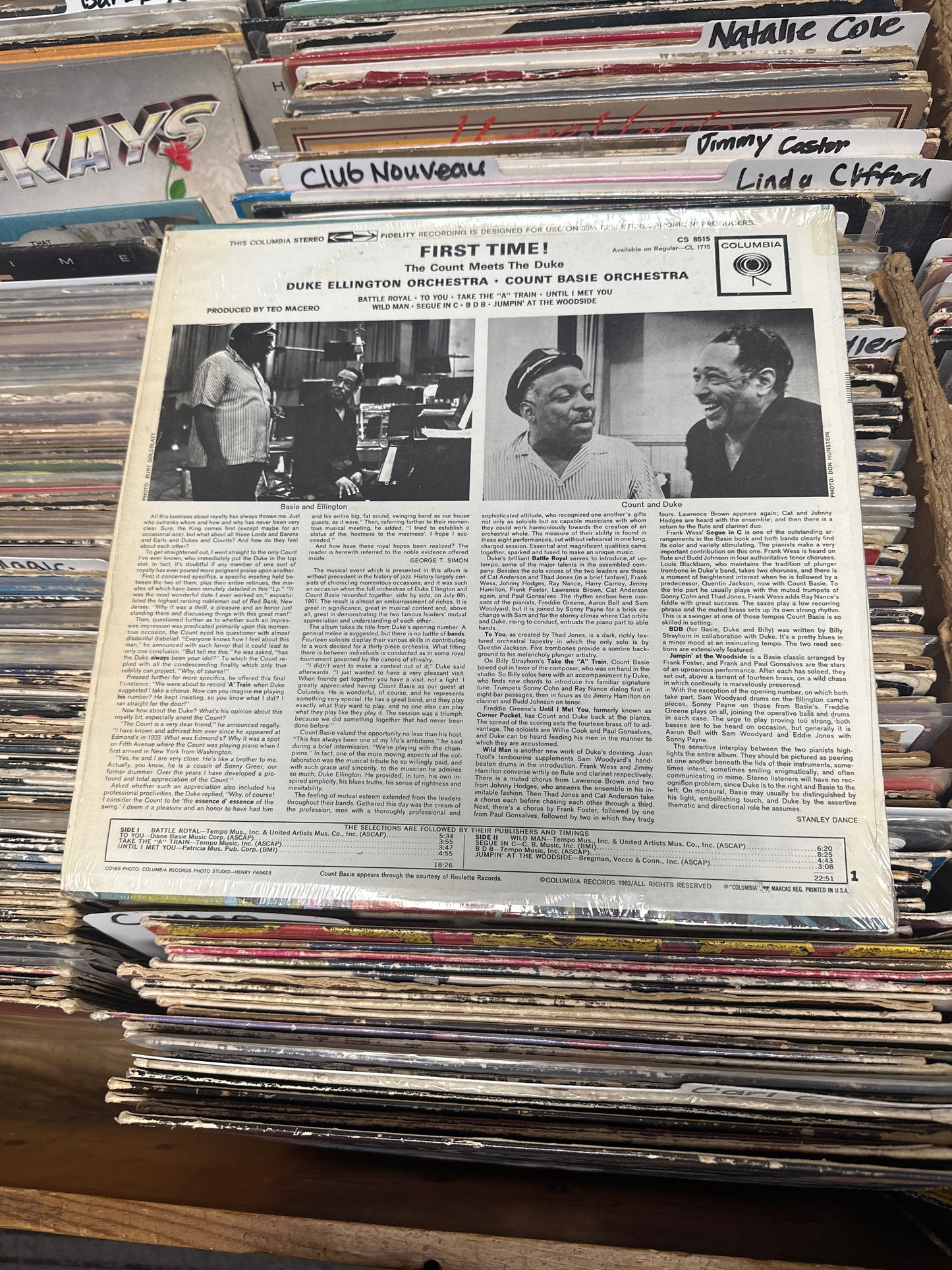 Duke Ellington And Count Basie – First Time! (The Count Meets The Duke) Vinyl LP CS 8515 VG+/VG+