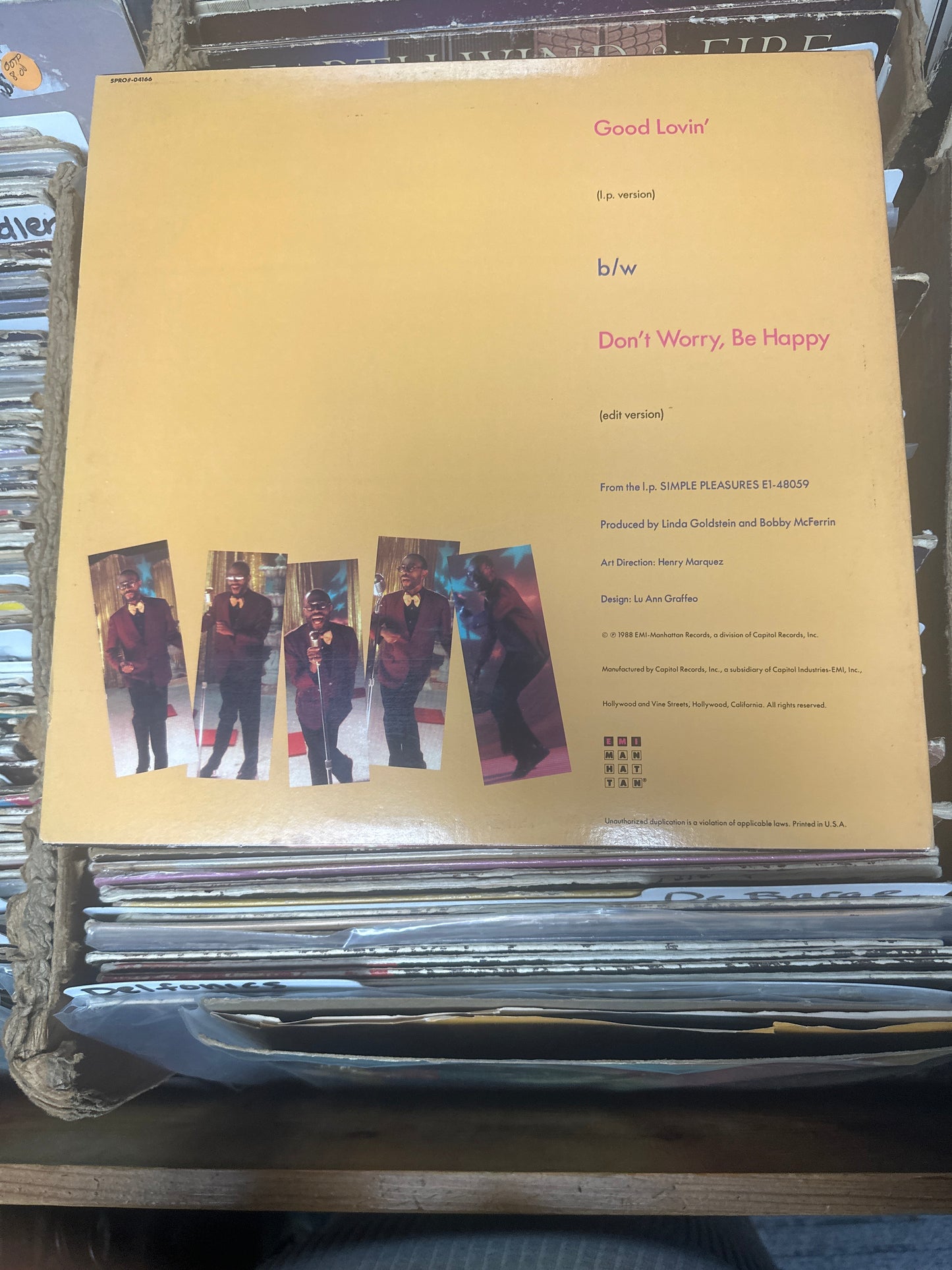 Bobby McFerrin-Good Lovin" Promo Vinyl LP Near Mint/Vg+