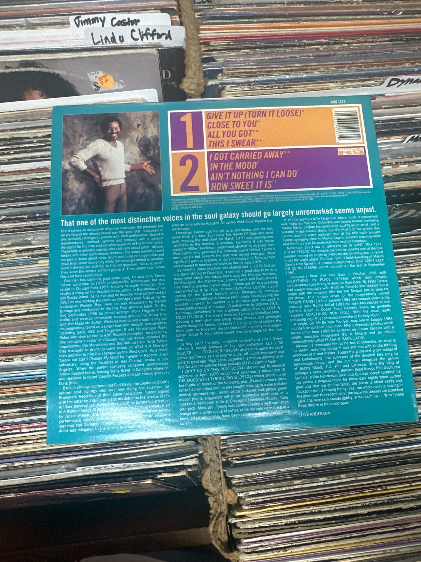 Tyrone Davis – In The Mood Again Vinyl Lp CRB 1214 Near Mint/VG+