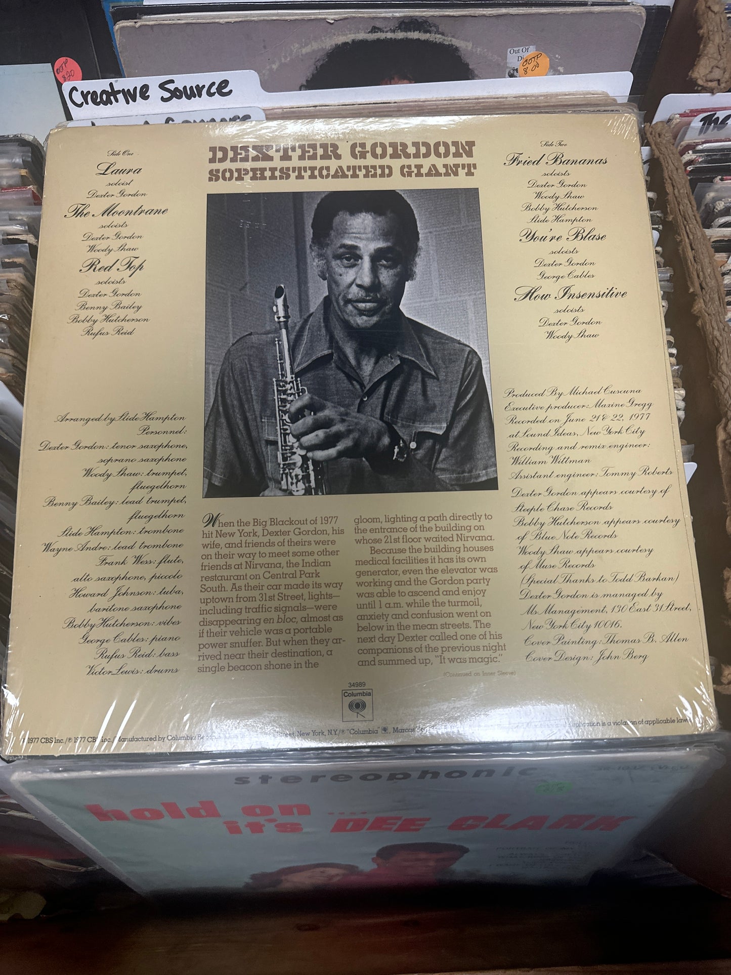 Dexter Gordon ‎– Sophisticated Giant Vinyl LP JC 34989 VG+/VG+