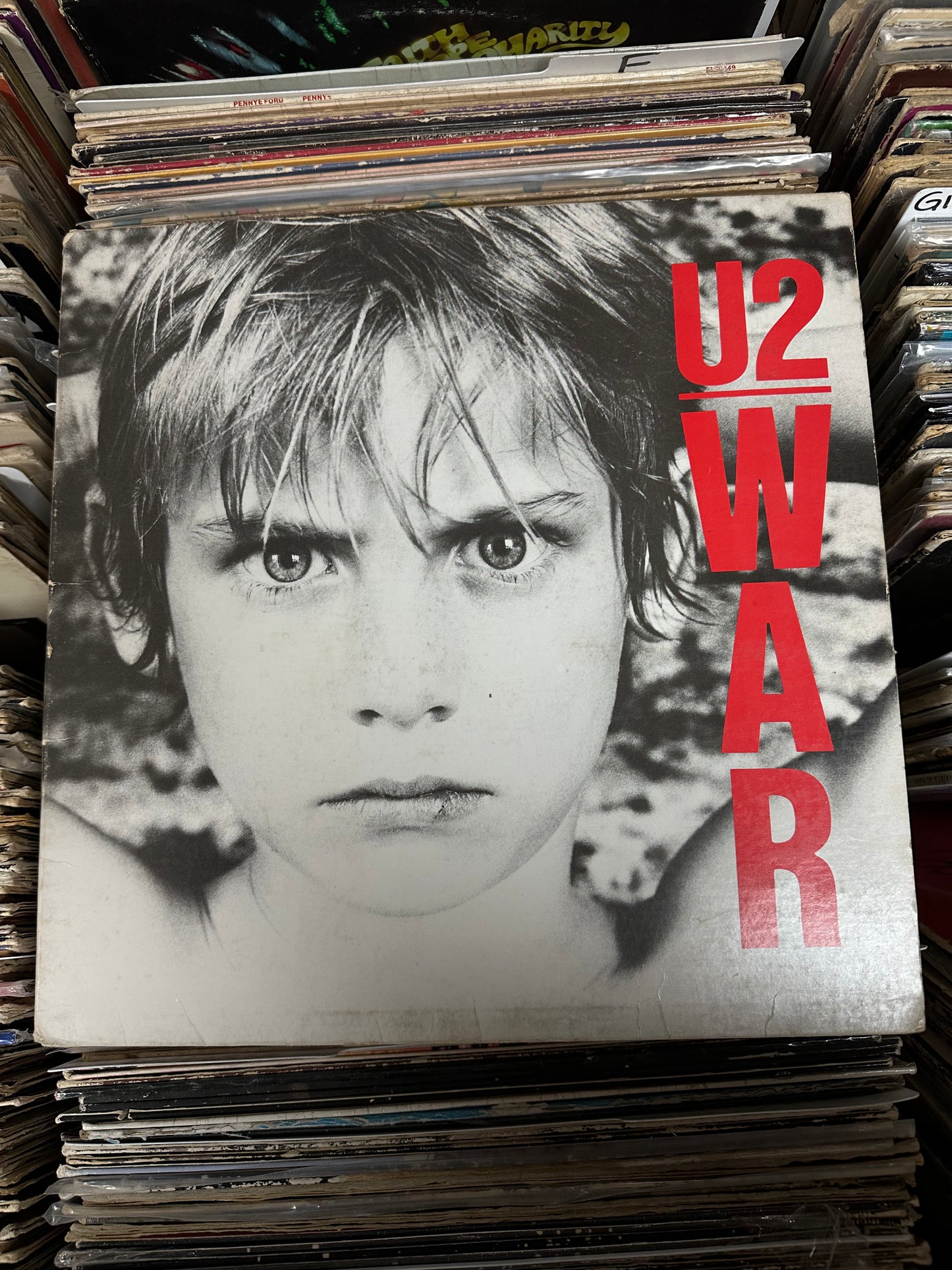 U2 ‎– War Vinyl, LP Gatefold, Light Blue Labels  90067-1 VG/VG+