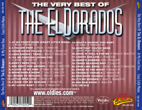 The El Dorados ‎– At My Front Door ... Crazy Little Mama: The Very Best of the El Dorados CD VG+/VG+