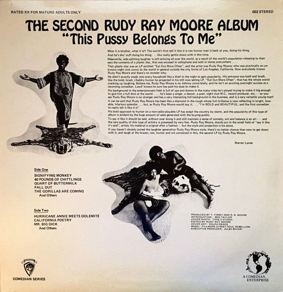 Rudy Ray Moore – The Second Rudy Ray Moore Album - "This Pussy Belongs To Me" Vinyl Lp