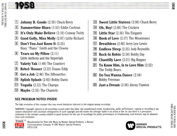 Various ‎– The Rock 'N' Roll Era 1958 CD VG+/VG+