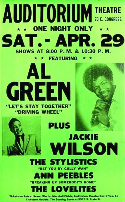Al Green & Jackie Wilson Vintage Concert Poster