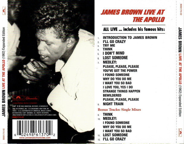James Brown ‎– Live At The Apollo (1962) Expanded Edition CD