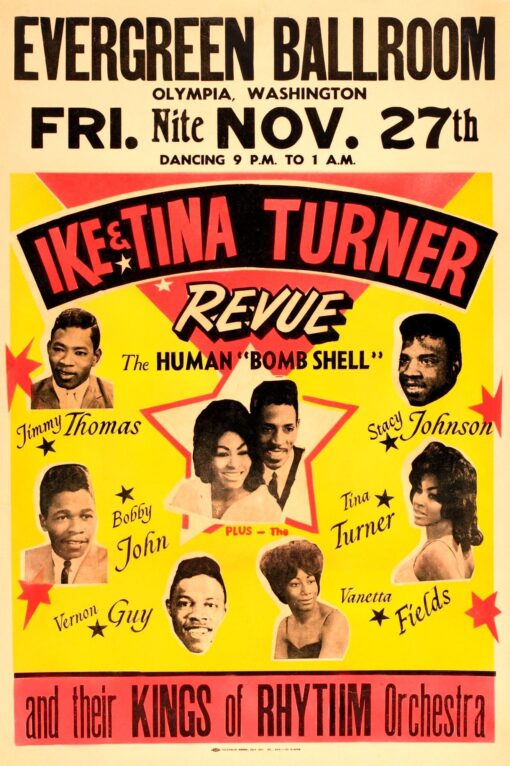 Ike and Tina Turner Revue Vintage Concert Poster