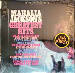 Mahalia Jackson ‎– Mahalia Jackson's Greatest Hits Vinyl Lp