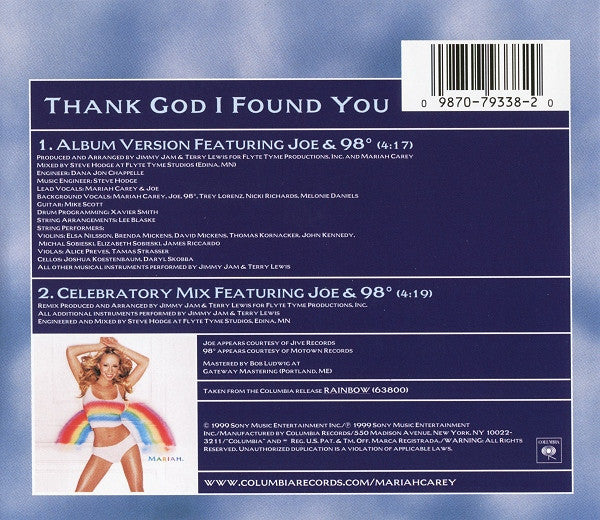 Mariah* With Joe & 98°* ‎– Thank God I Found You CD Single